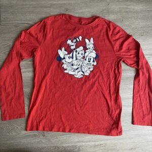 Gap Kids XXL Long Sleeve‎ Red Disney Mickey Mouse and Friends Graphic T-Shirt